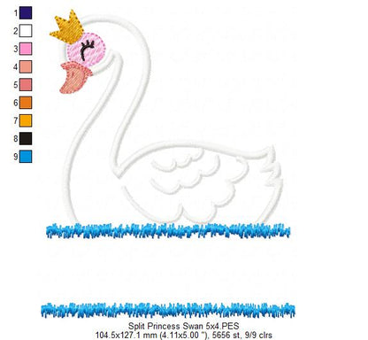 Split Princess Swan - Applique