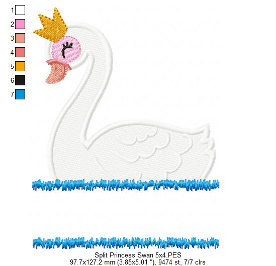 Split Princess Swan - Fill Stitch
