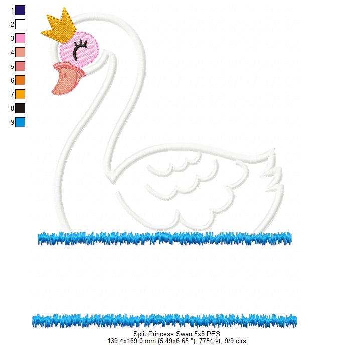 Split Princess Swan - Applique