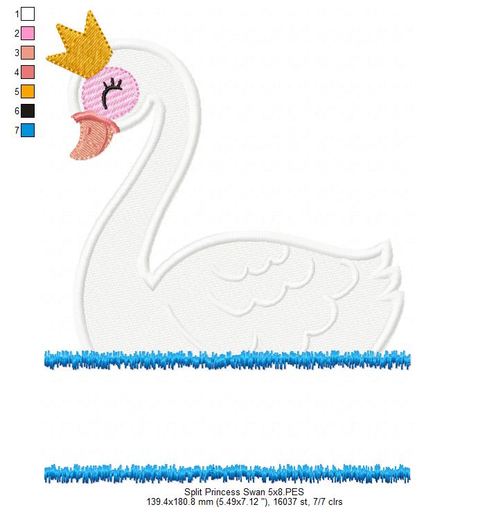Split Princess Swan - Fill Stitch