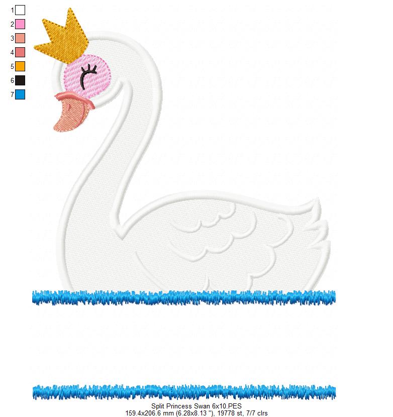 Split Princess Swan - Fill Stitch