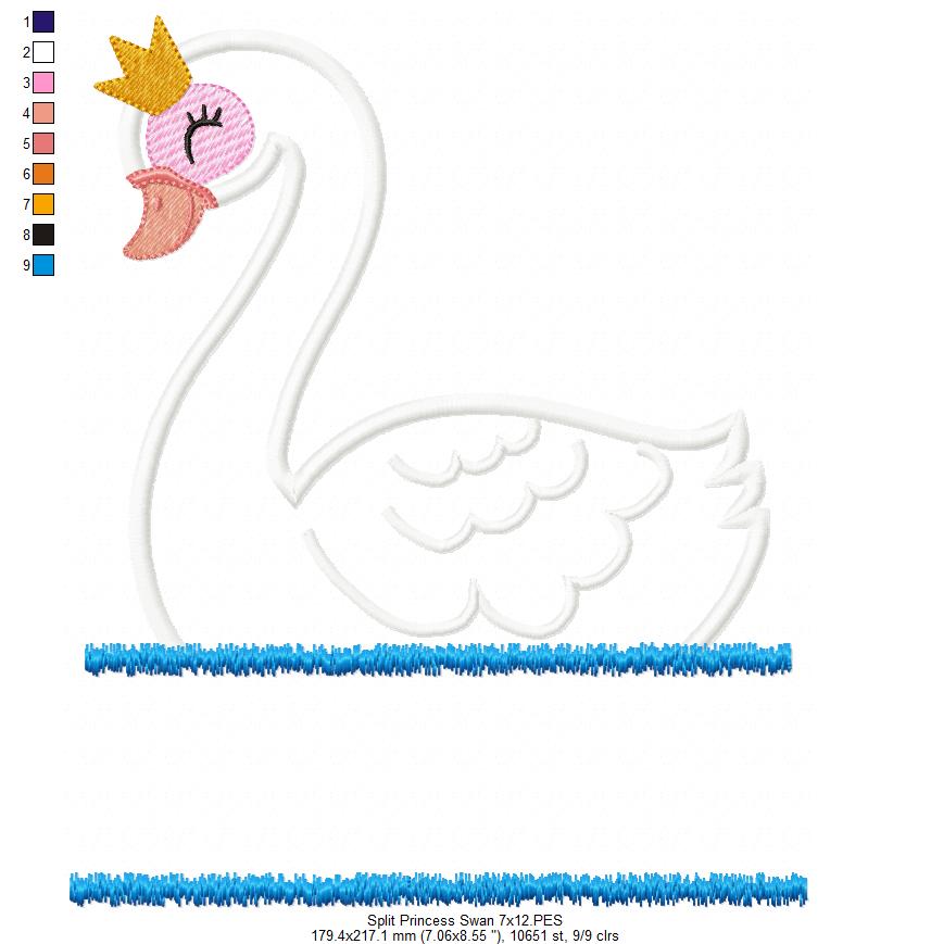 Split Princess Swan - Applique