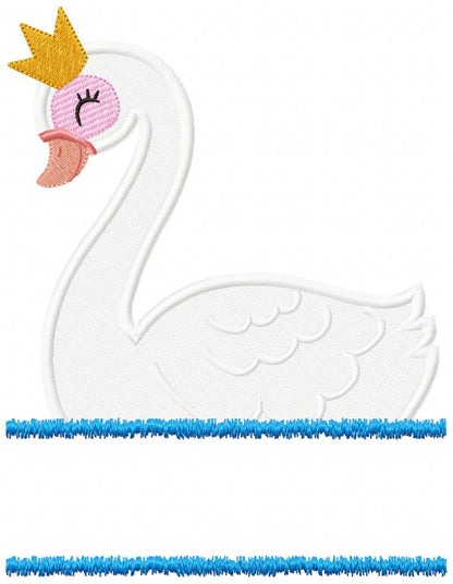 Split Princess Swan - Fill Stitch