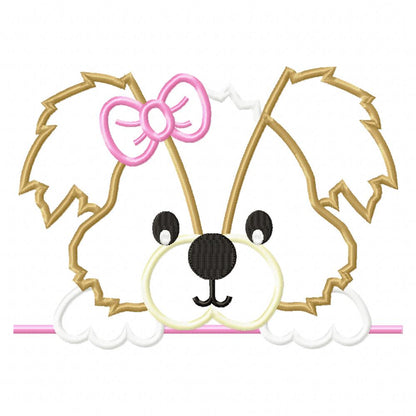 Split Puppy Dog Boy and Girl - Applique - Set of 2 designs