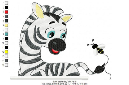 Split Zebra Boy - Fill Stitch
