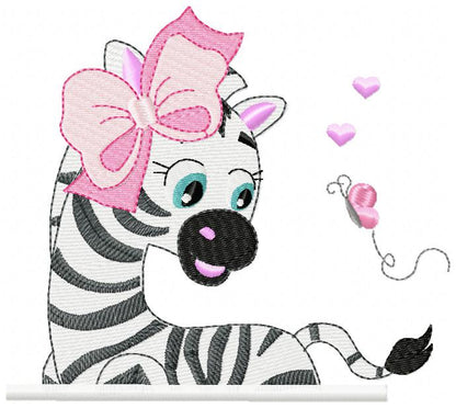 Split Zebra Girl - Fill Stitch - Machine Embroidery Design