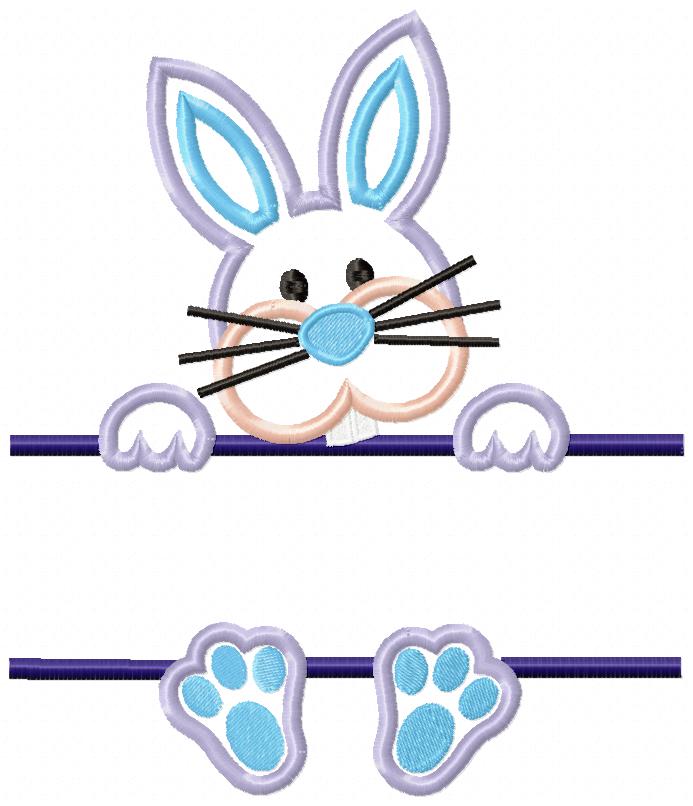 Split Bunny - Appliqué - Machine Embroidery Design
