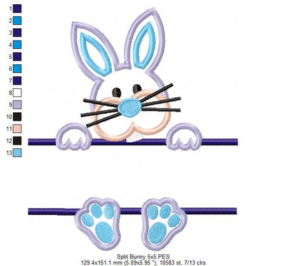 Split Bunny - Appliqué - Machine Embroidery Design