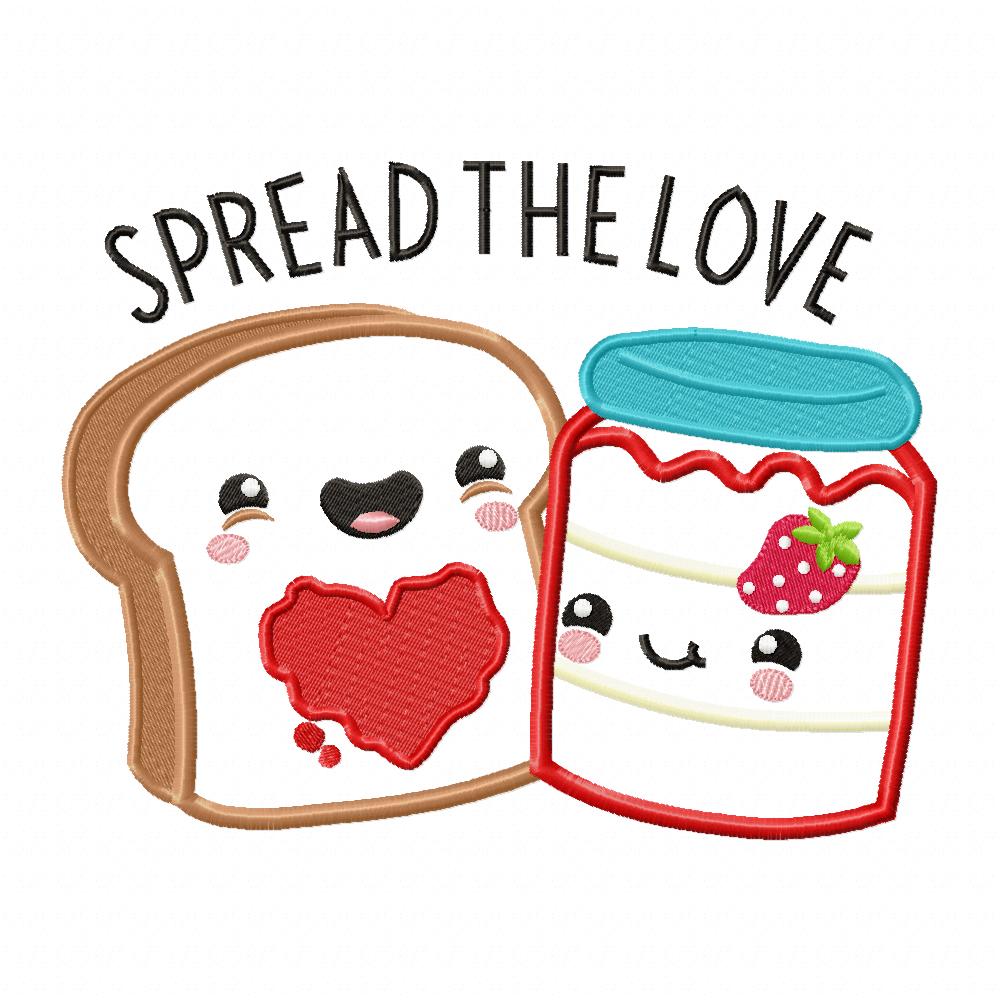 Spread the love Bread and Jam - Applique Embroidery