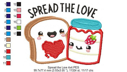 Spread the love Bread and Jam - Applique Embroidery