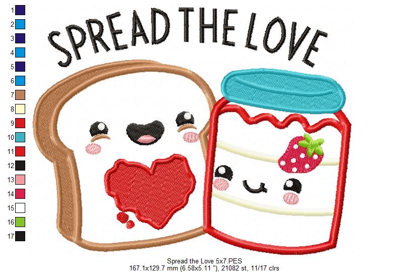 Spread the love Bread and Jam - Applique Embroidery