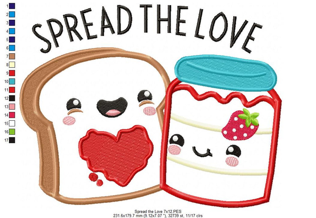 Spread the love Bread and Jam - Applique Embroidery