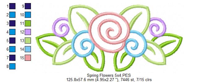 Spring Flowers - Applique