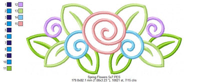 Spring Flowers - Applique