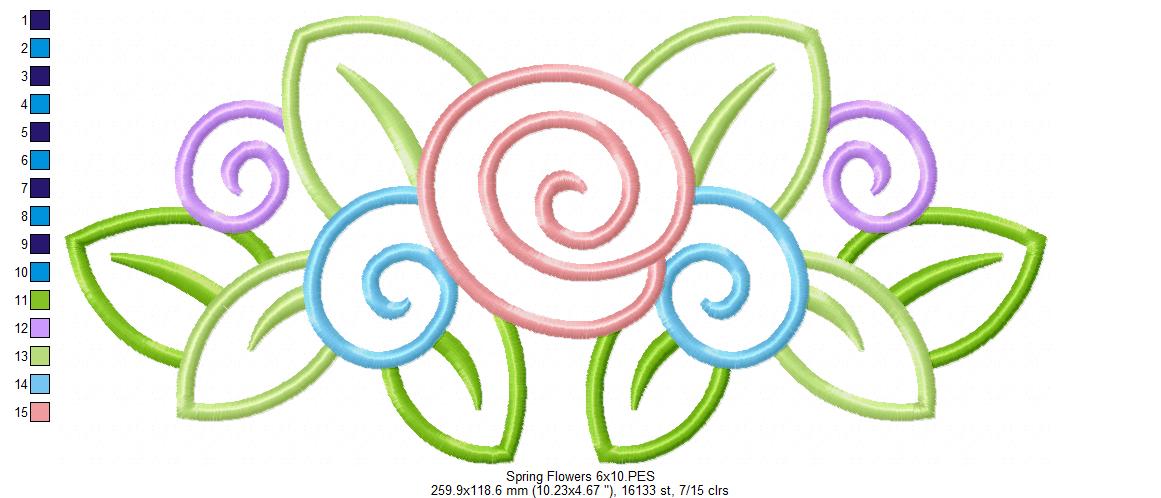 Spring Flowers - Applique