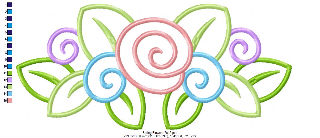 Spring Flowers - Applique