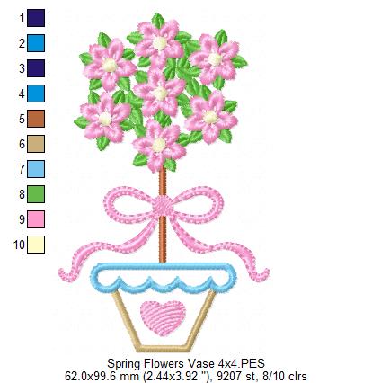 Spring Flowers Vase - Applique