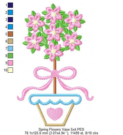 Spring Flowers Vase - Applique