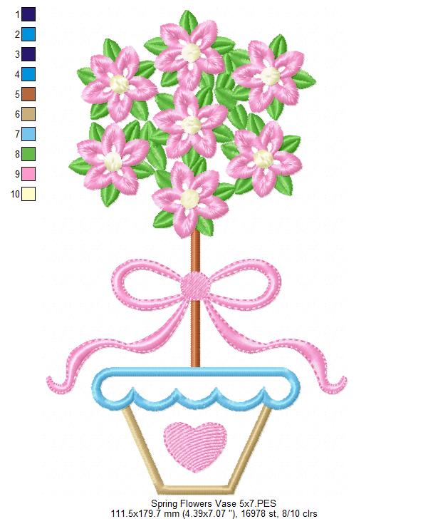 Spring Flowers Vase - Applique