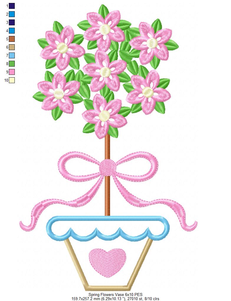 Spring Flowers Vase - Applique