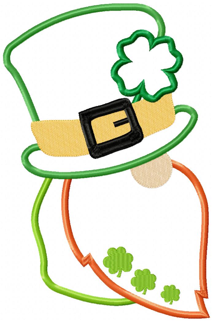 St Patrick's Gnome - Applique