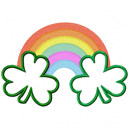 St Patrick's Rainbow Clovers - Applique - Machine Embroidery Design
