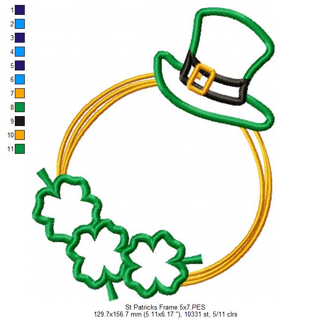 St. Patricks Frame - Applique