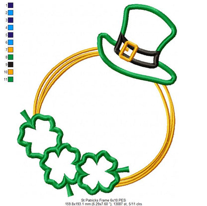 St. Patricks Frame - Applique