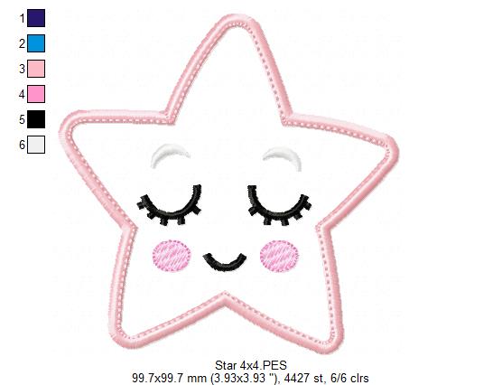 Cloud, Moon and Star - Applique - Set of 3 designs