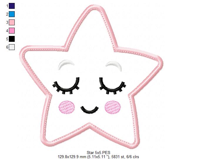 Cloud, Moon and Star - Applique - Set of 3 designs