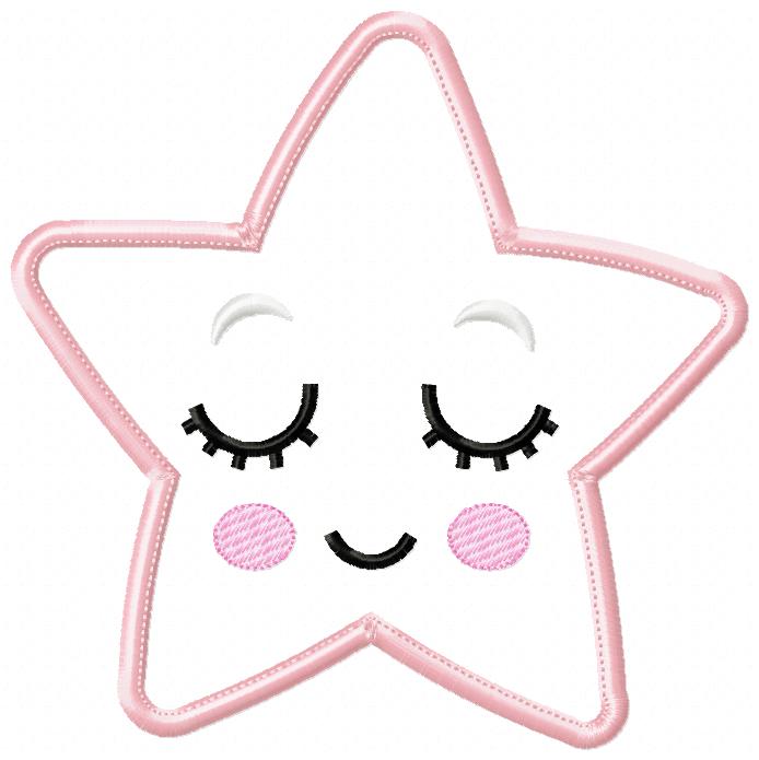 Cloud, Moon and Star - Applique - Set of 3 designs