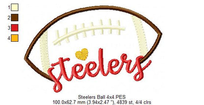 Football Steelers Ball - Fill Stitch