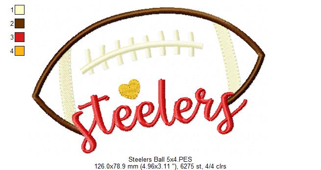 Football Steelers Ball - Fill Stitch