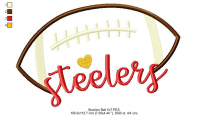 Football Steelers Ball - Fill Stitch