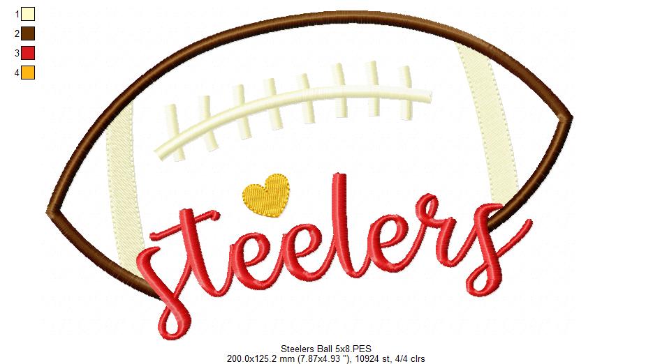 Football Steelers Ball - Fill Stitch