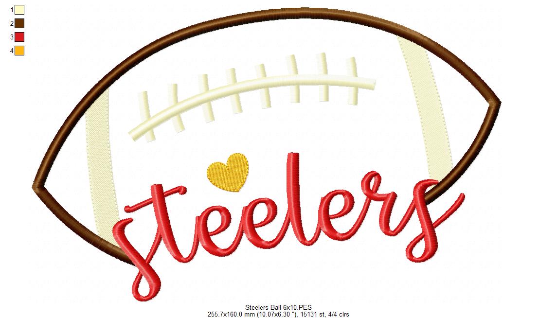 Football Steelers Ball - Fill Stitch