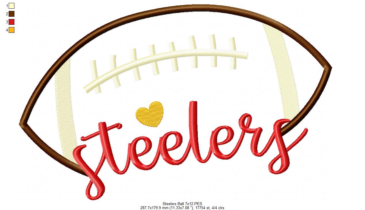 Football Steelers Ball - Fill Stitch