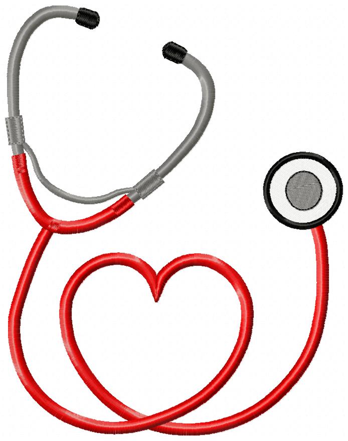 Stethoscope with Heart - Fill Stitch