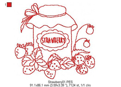 Strawberry Jelly - Redwork