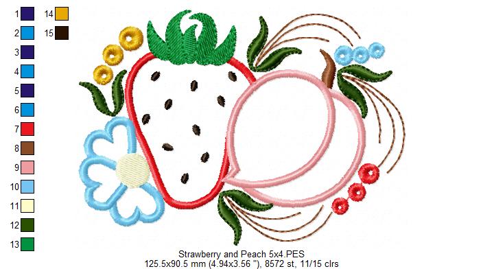 Strawberry and Peach - Applique
