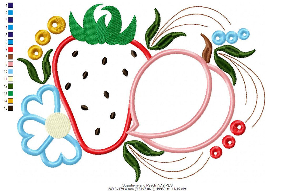 Strawberry and Peach - Applique