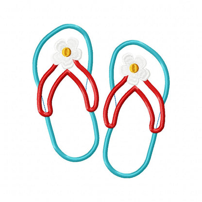 Summer Flip Flops - Applique - Machine Embroidery Design
