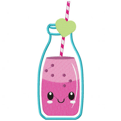 Summer Tropical Happy Bottle Drink - Applique