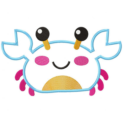 Summer Happy Crab - Applique