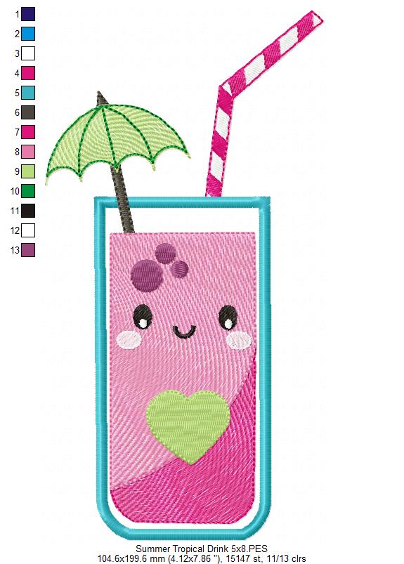 Summer Tropical Happy Drink - Applique