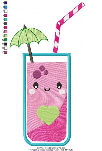 Summer Tropical Happy Drink - Applique