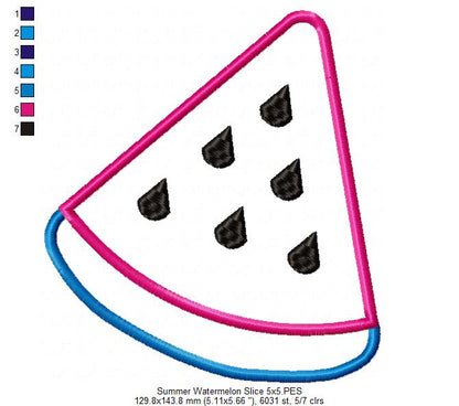 Summer Watermelon Slice - Applique