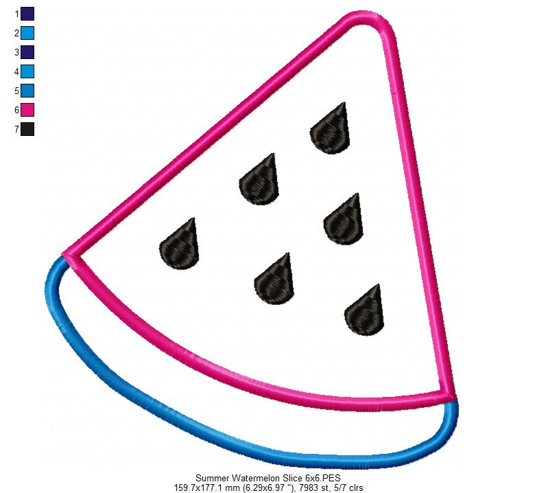 Summer Watermelon Slice - Applique