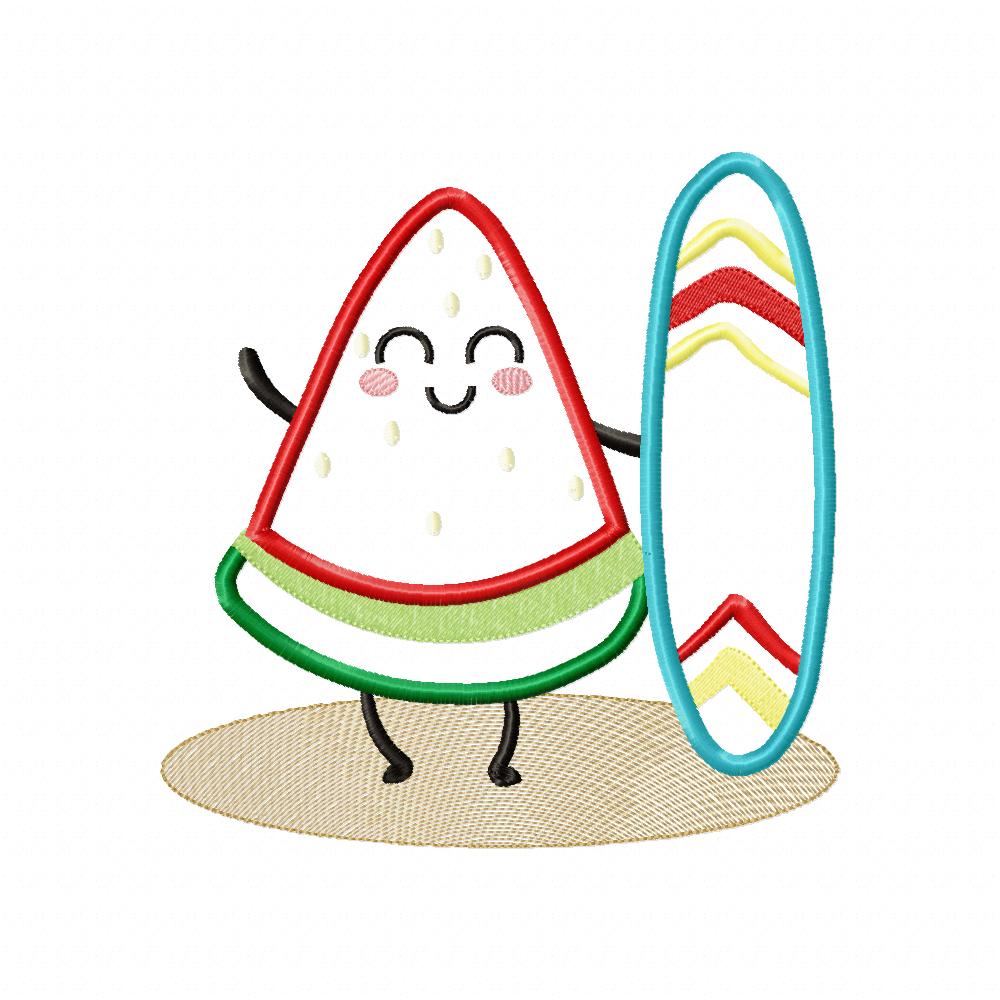 Summer Watermelon Surfer - Applique