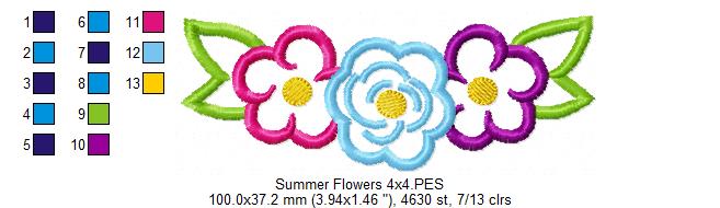 Summer Flowers - Applique